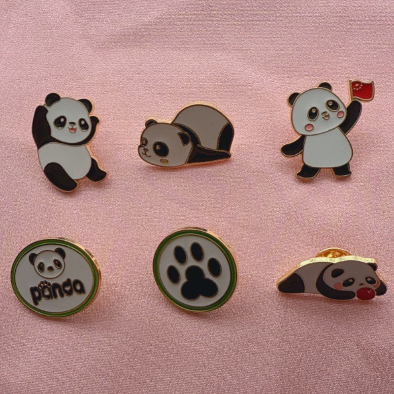 Backpacks - 6 stks Cartoon China Panda Badge