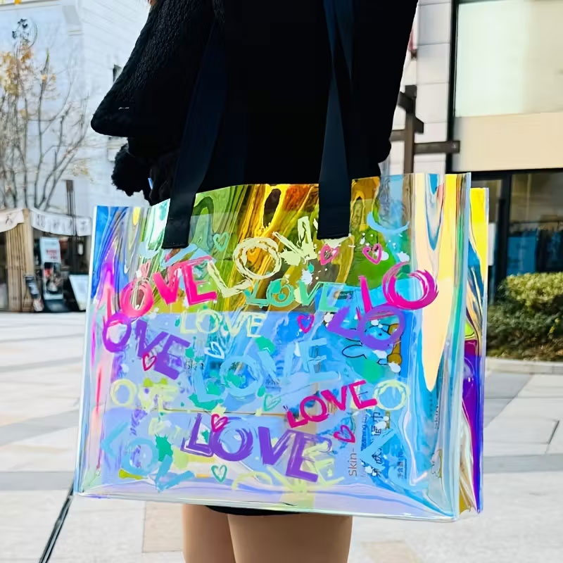 Handbags - Modieuze lasergeprinte handtas van PVC-jelly, perfect