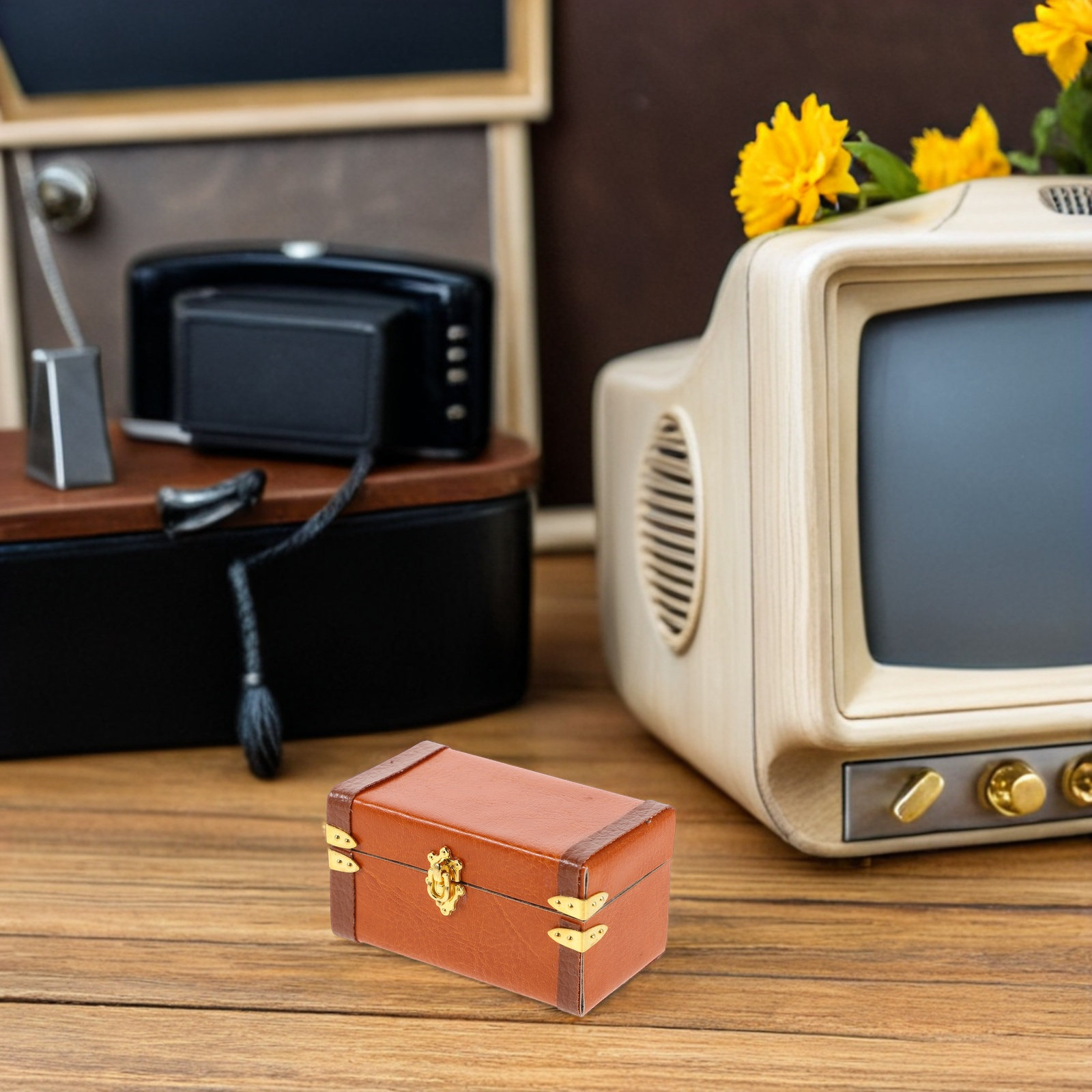 Retro Vintage Trunk Suitcase - Miniatuur vintage reiskoffer in retrostijl, lichtgewicht