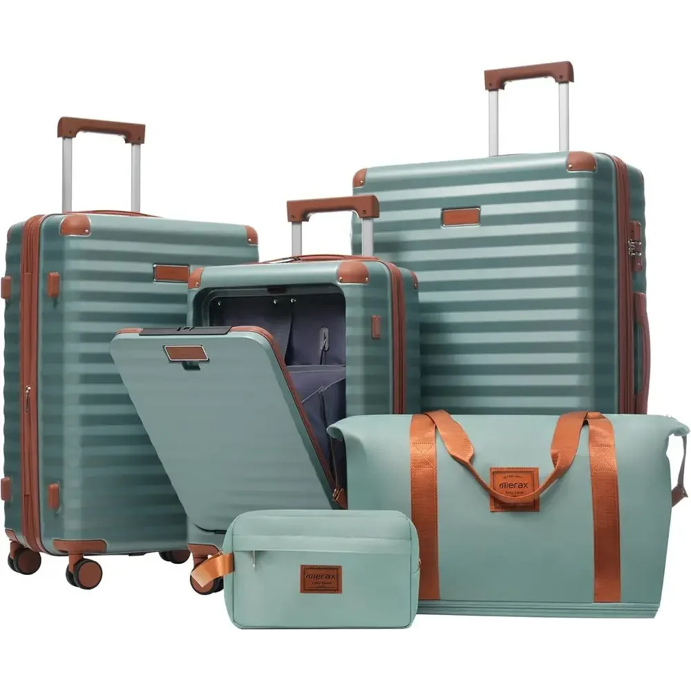 Expandable Hard Shell Luggage Set - 5-delige uitbreidbare hardcase koffersset met spinnerwielen,
