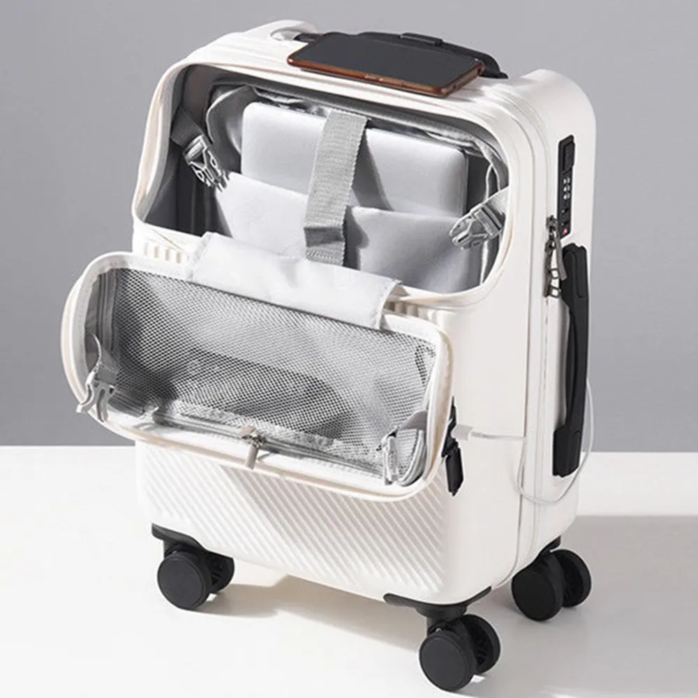 Front Opening Laptop Luggage 24 Inch - Reistas met vooropening, trolleykoffer, pc-koffer, reiskoffer,