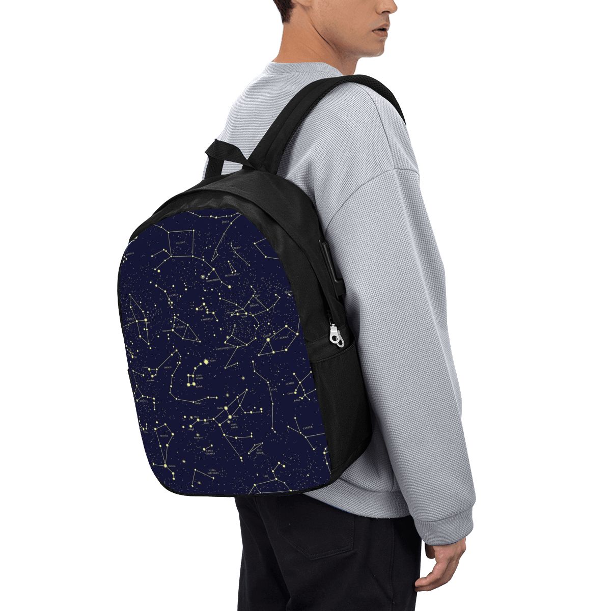 Travel Bags - Nachthemel Gouden hemelsterren Zodiac Constellaties Rugzak