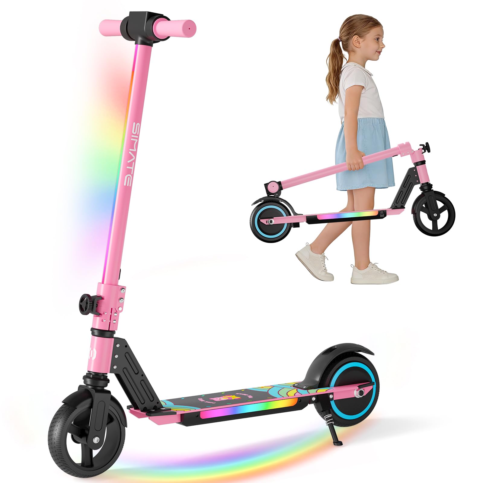 Kids Ride On Suitcase Scooter - SIMATE Elektrische Scooter voor Kinderen 6-14