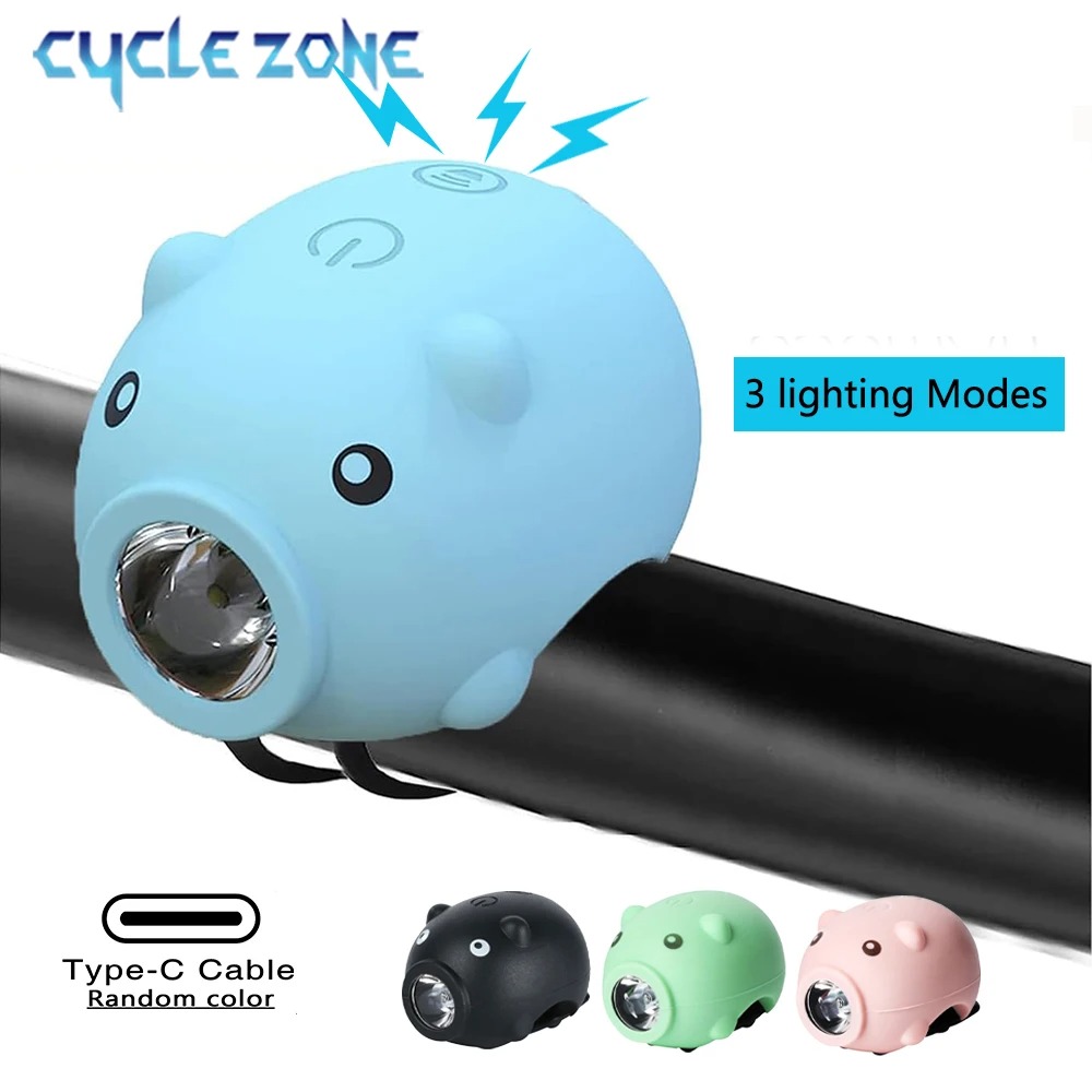 Kids Ride On Suitcase Scooter - Schattig varkensfietsvoorlicht met claxon Type-C Oplaadbaar