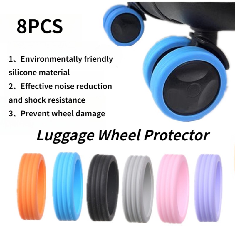 Silent Replacement Luggage Wheels - 8 stuks stille bagagewiel rubberen hoezen