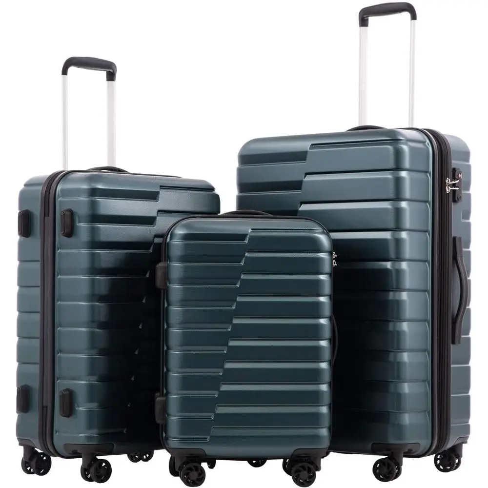 Expandable Hard Shell Luggage Set - 3-delige harde kofferstel, uitbreidbare grote incheckkoffer,