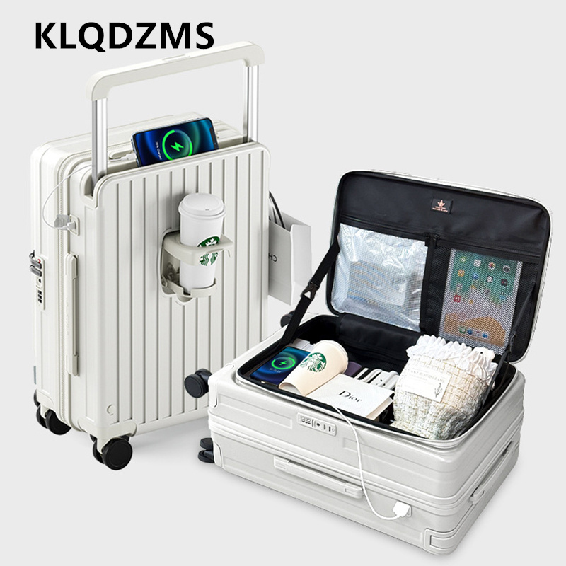 Front Opening Laptop Luggage 24 Inch - KLQDZMS Oplaadkoffer Vooraan te openen instapbox