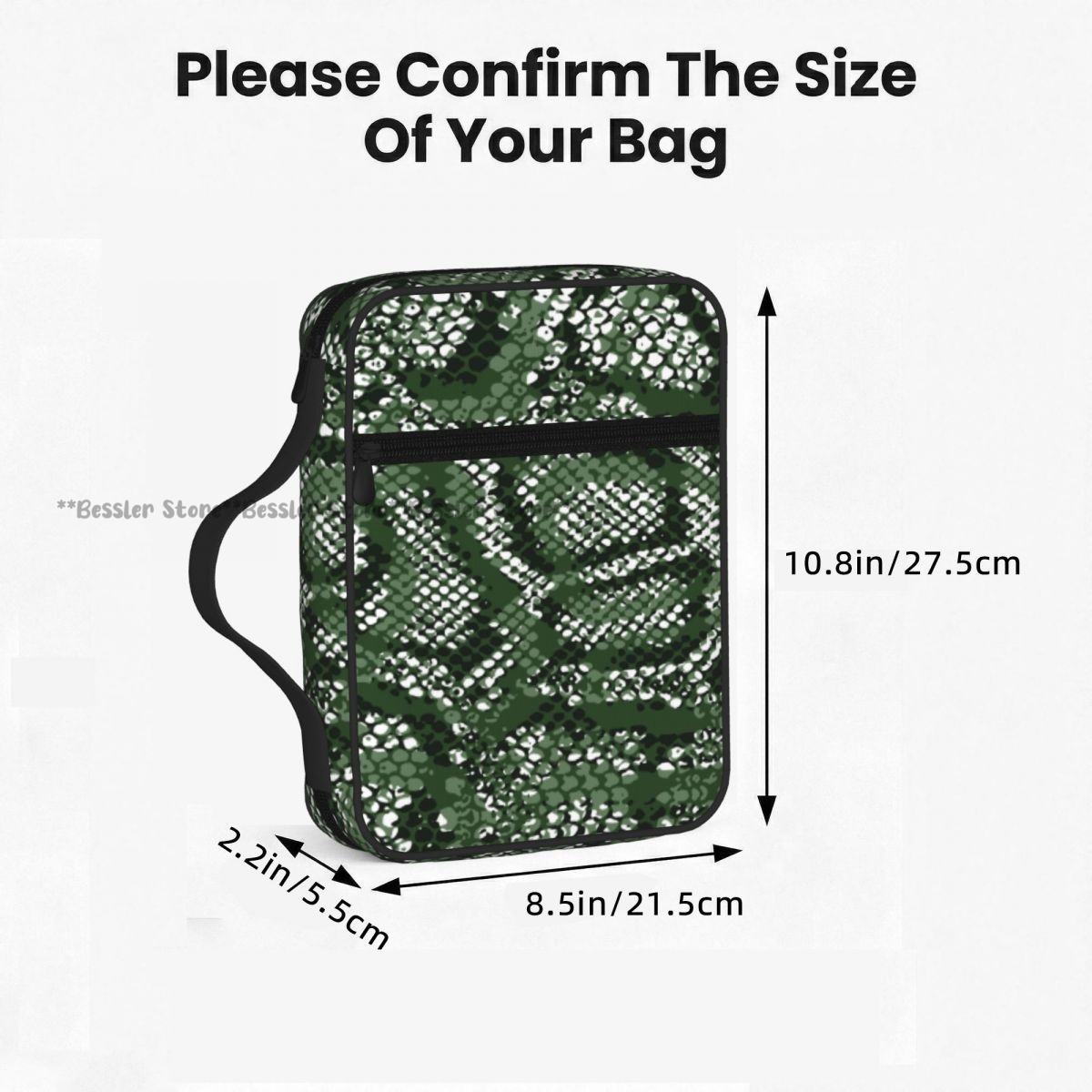 Groene slangenhuidpatroon Bijb - Handbags recensie en prijs