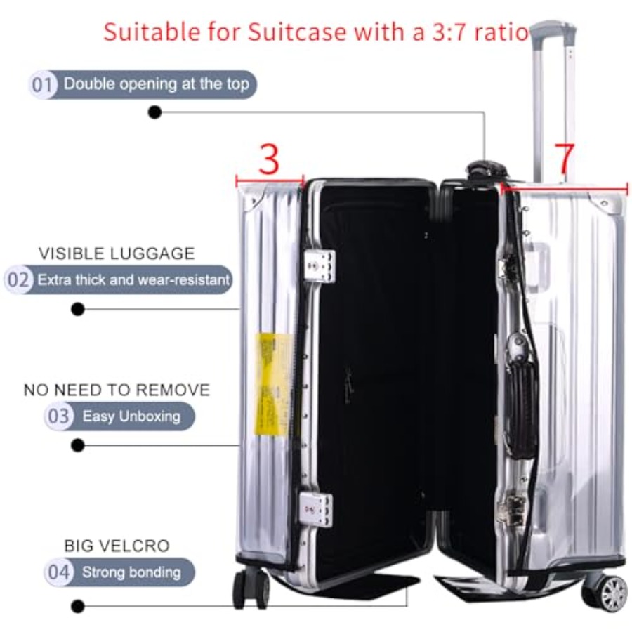 Veki Clear Suitcase Cover PVC- - Luggage Protective Cover Transparent recensie en prijs