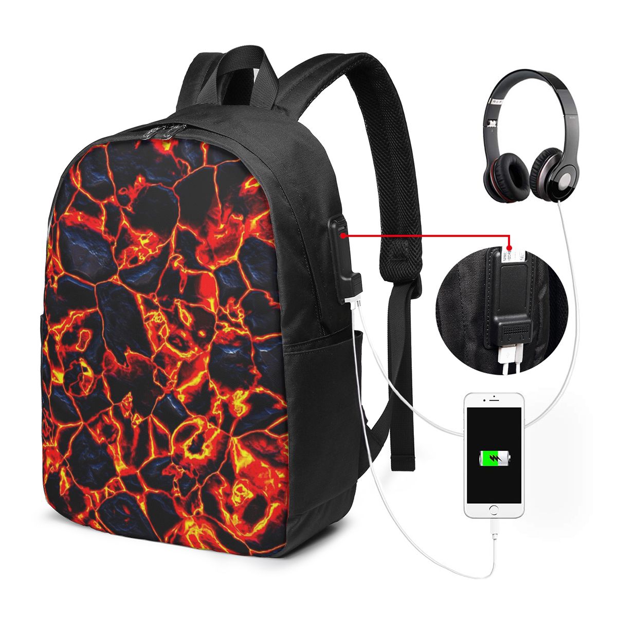 Magma Volcano Lava Fire Rugzak - Travel Bags recensie en prijs