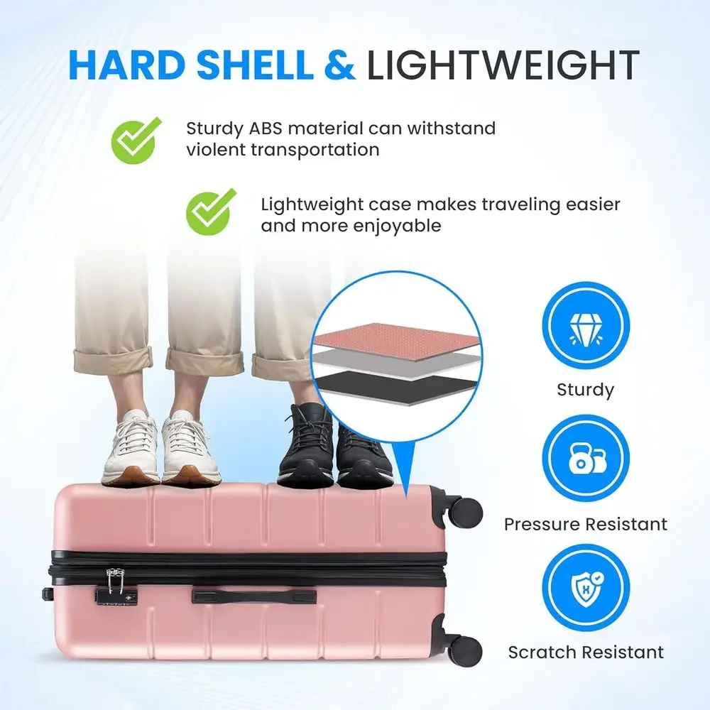 3-delige grote koffersset met  - Expandable Hard Shell Luggage Set recensie en prijs