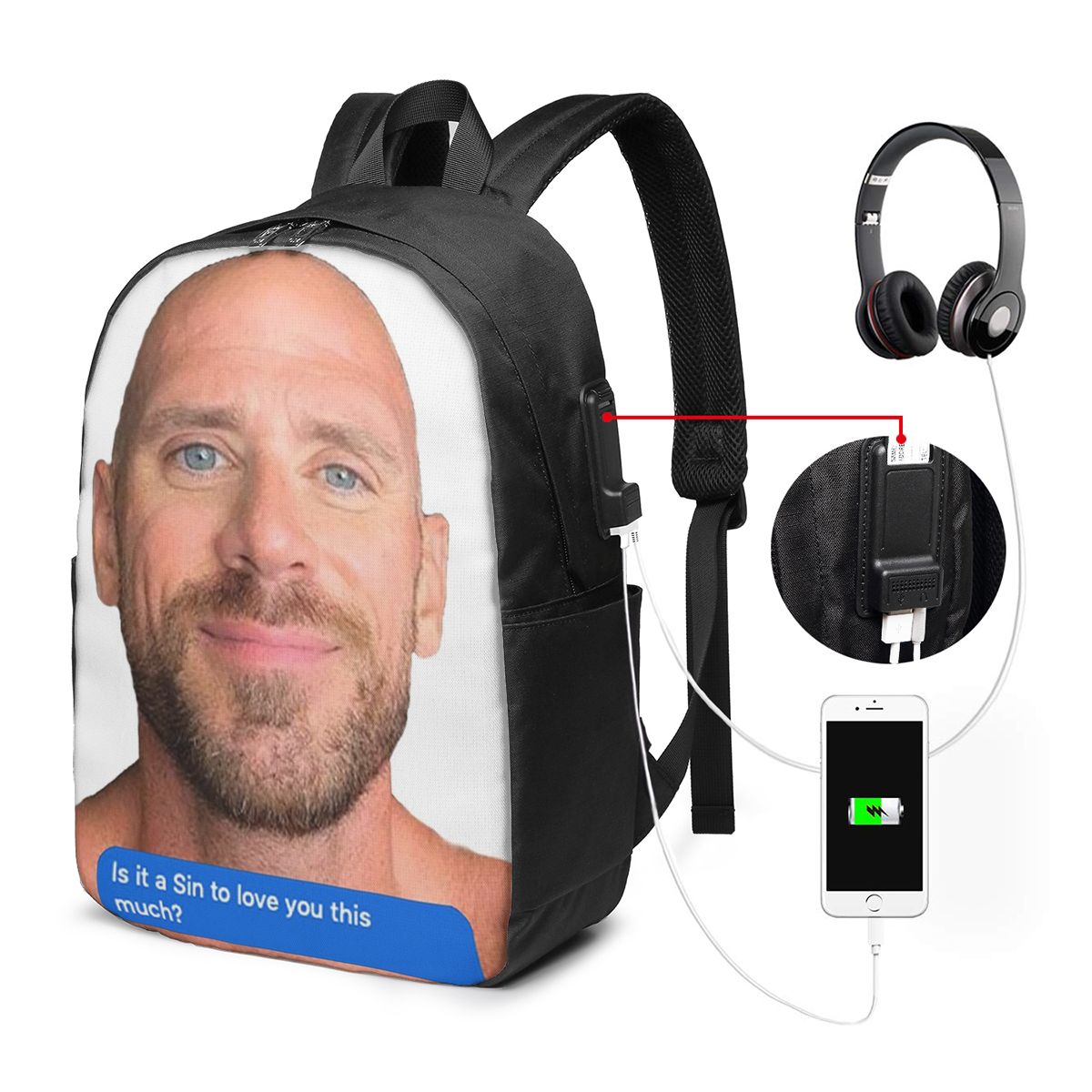Johnny Sins Flirty Text Bubble - Backpacks recensie en prijs