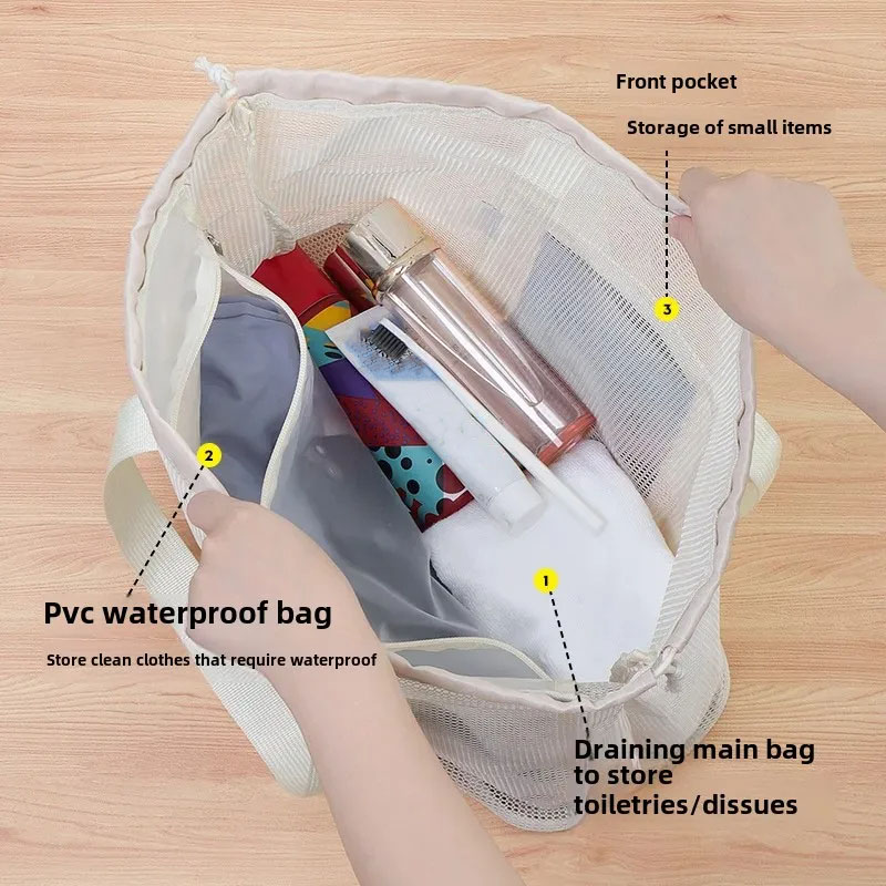 Grote strandtas met afwatering - Cosmetic Bags recensie en prijs