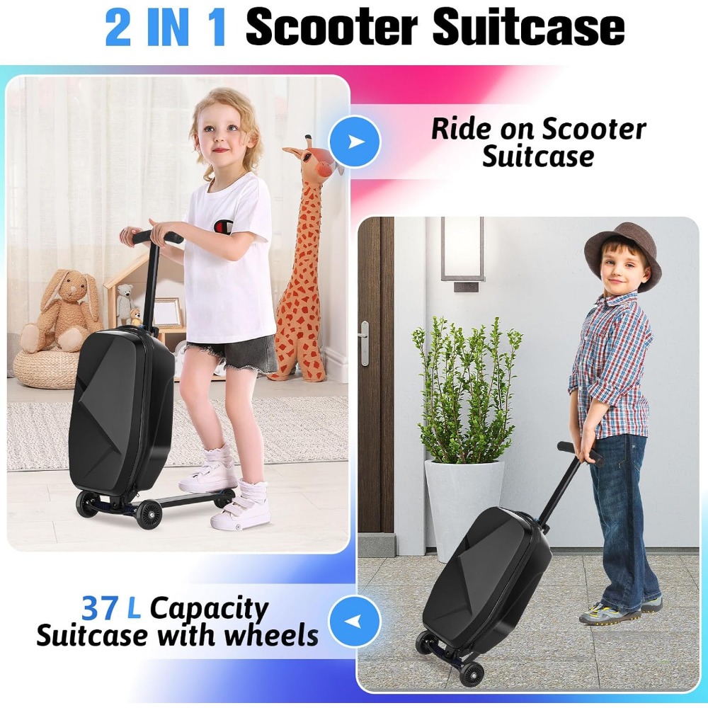 Scooter-koffer voor kinderen:  - Kids Ride On Suitcase Scooter recensie en prijs