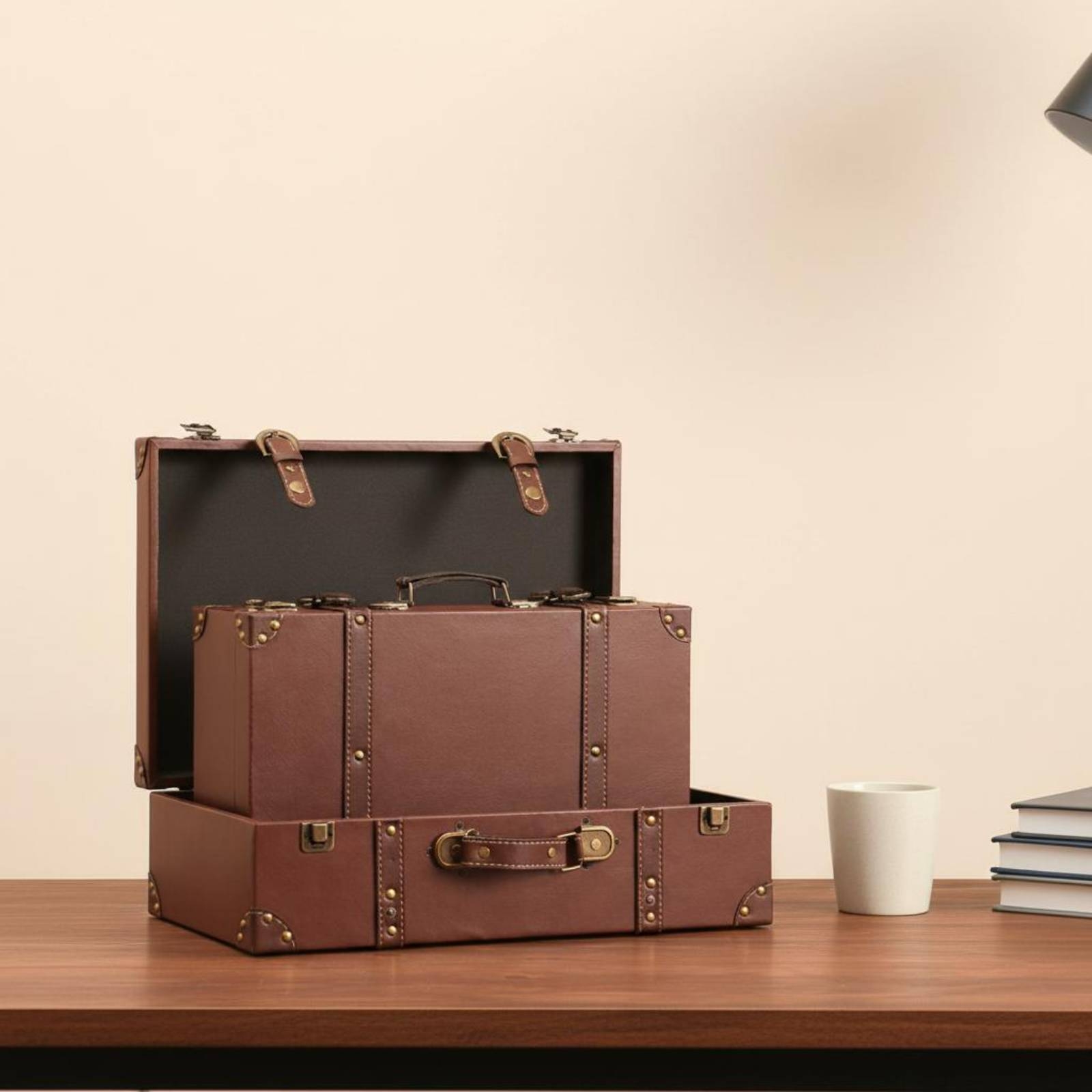 Vintage koffer, lederlook, har - Retro Vintage Trunk Suitcase recensie en prijs