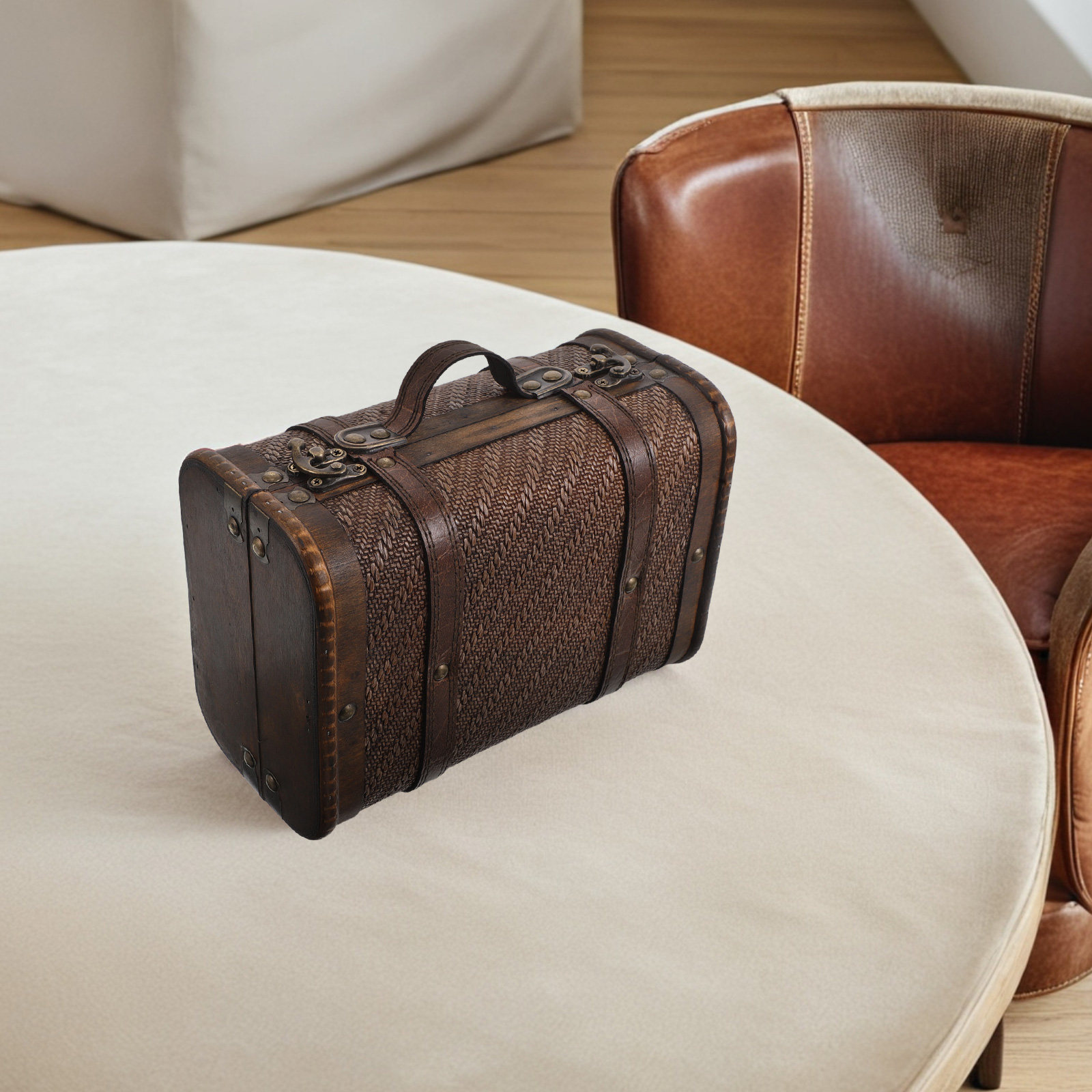 Retro houten opbergdoos vintag - Retro Vintage Trunk Suitcase recensie en prijs