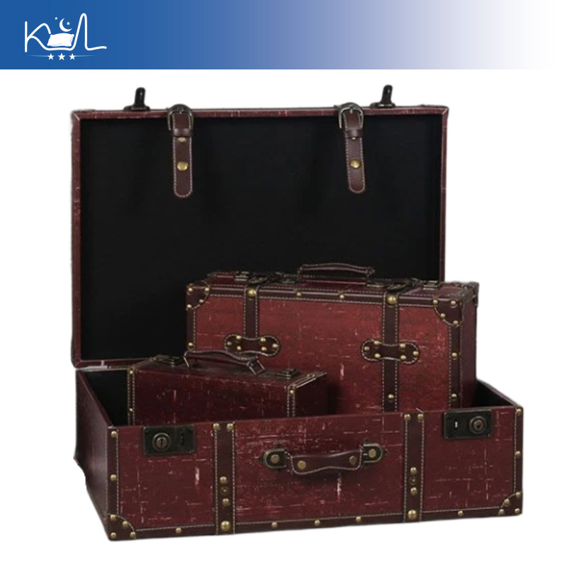 Vintage rode decoratieve koffe - Retro Vintage Trunk Suitcase recensie en prijs