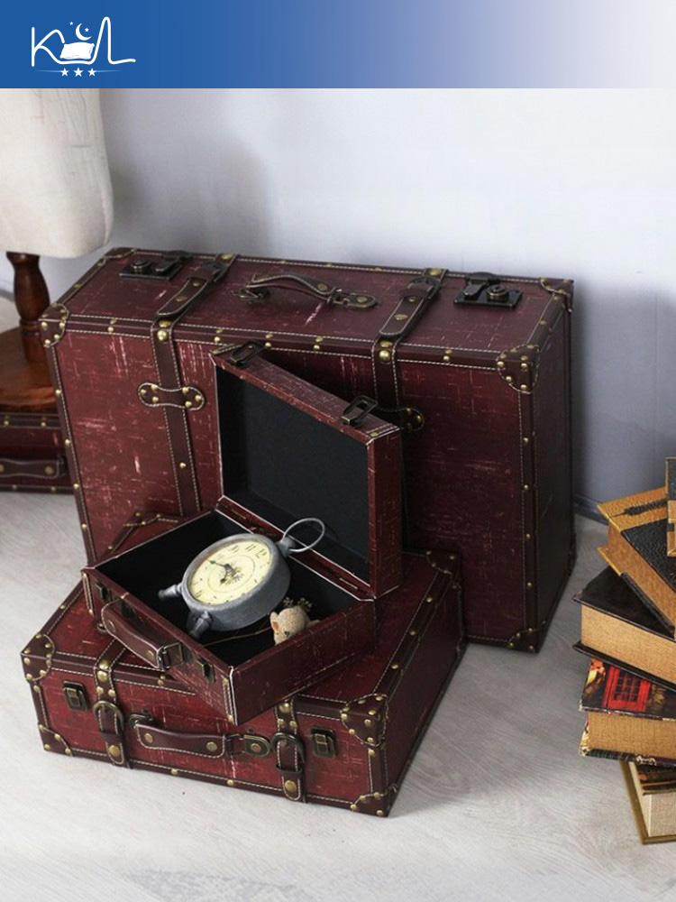 Vintage rode decoratieve koffe - Retro Vintage Trunk Suitcase recensie en prijs