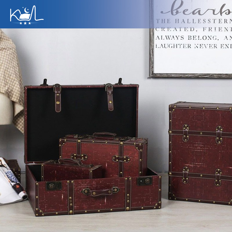 Vintage rode decoratieve koffe - Retro Vintage Trunk Suitcase recensie en prijs