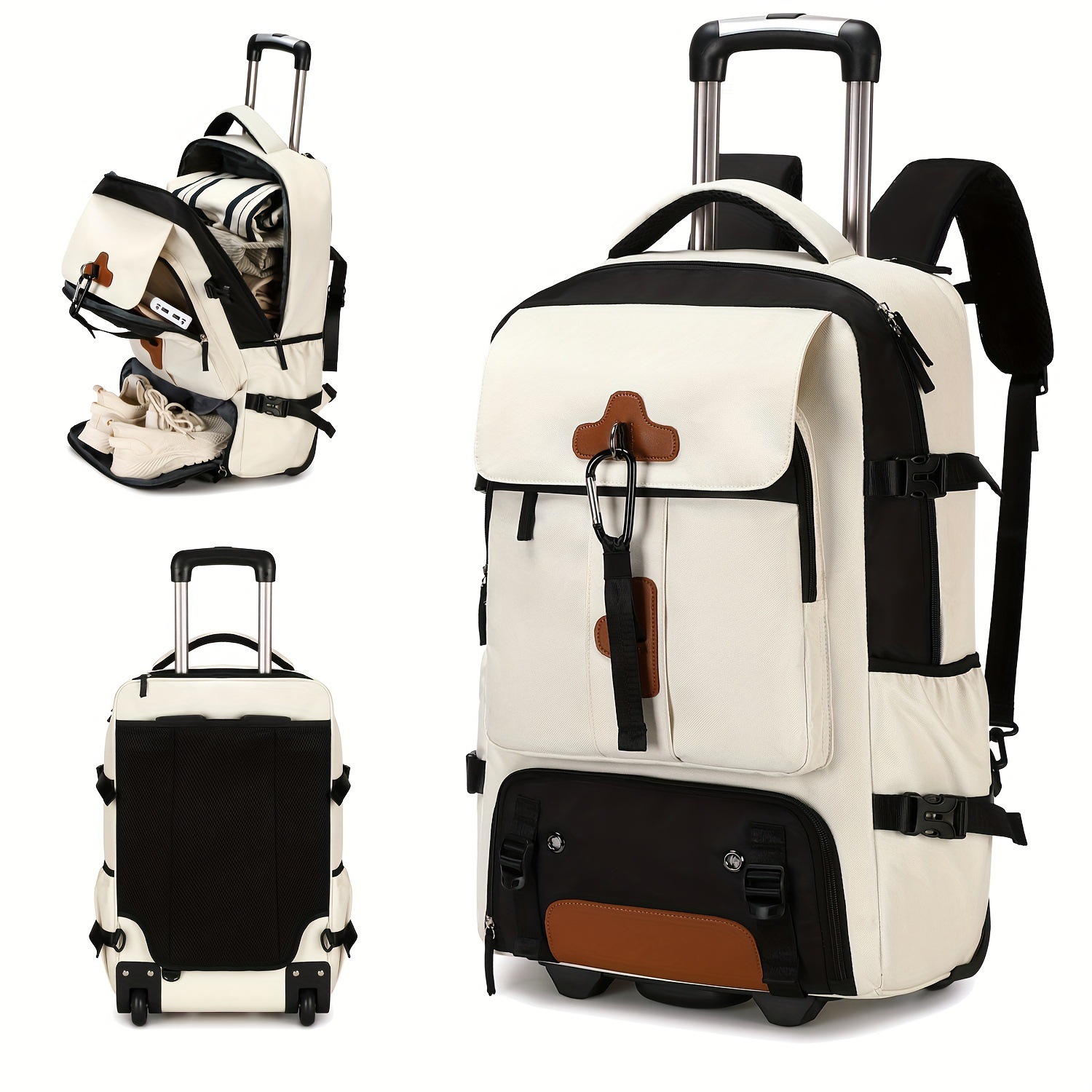 Rolrugzak Reisrugzak met grote - Foldable Rolling Luggage Bag recensie en prijs