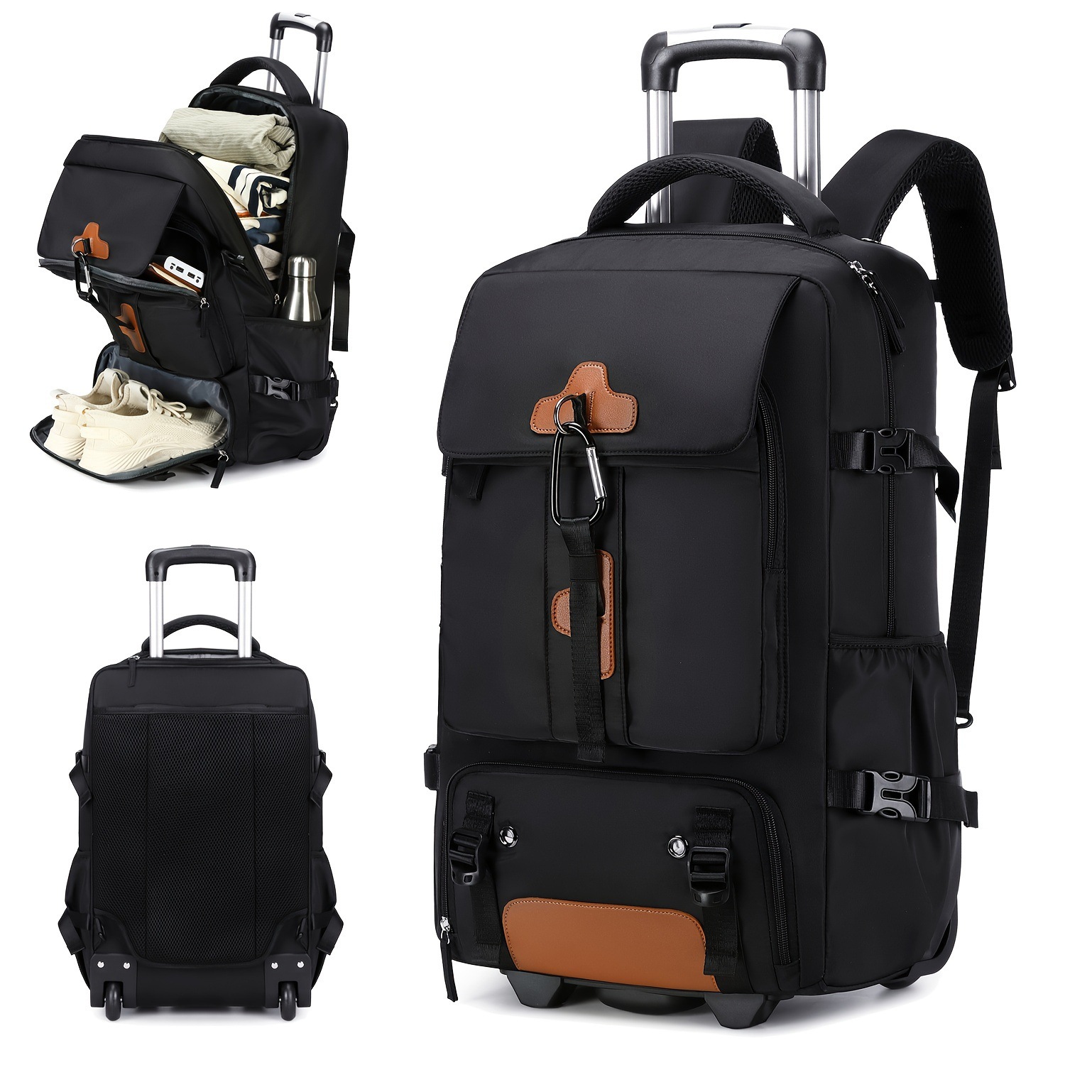 Rolrugzak Reisrugzak met grote - Foldable Rolling Luggage Bag recensie en prijs