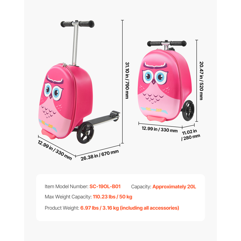 20 Inch Kinder Scooter Koffers - Kids Ride On Suitcase Scooter recensie en prijs